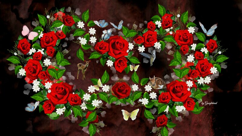 Heart-shaped Floral Arrangement — Red