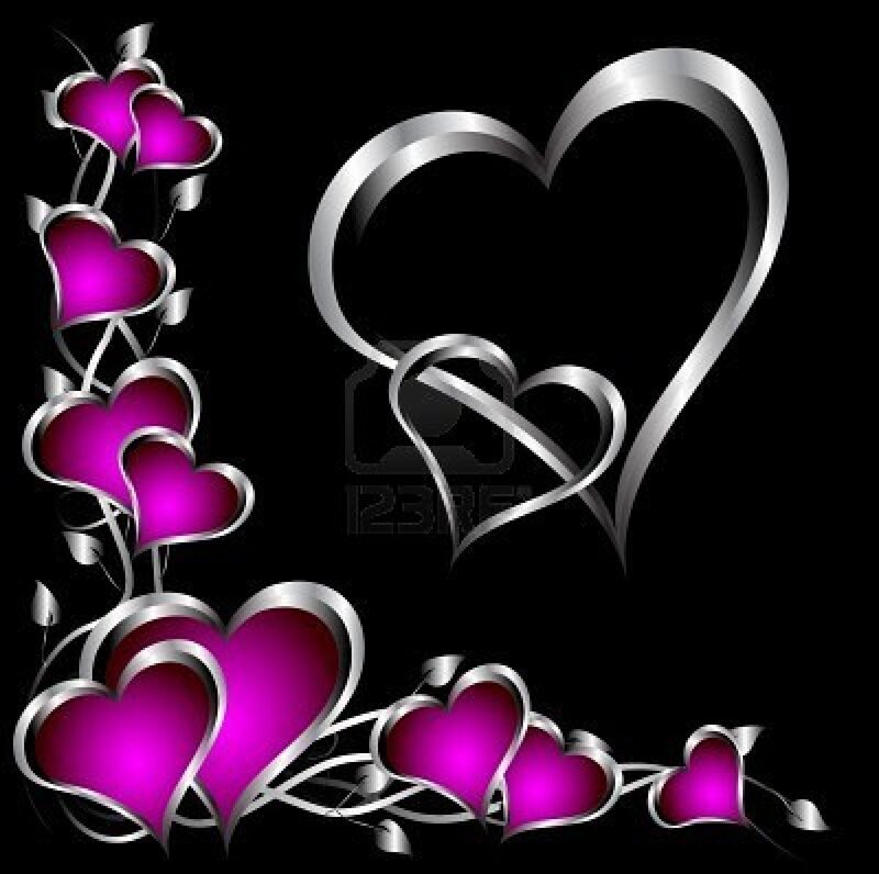 Heart-shaped Floral Design — Black