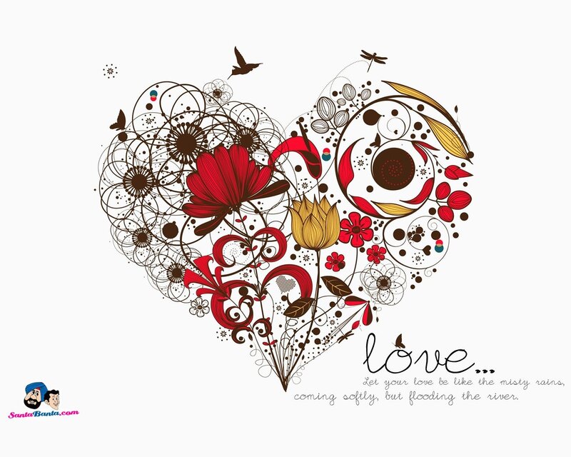 Heart-shaped Floral Design — Red, Romantic