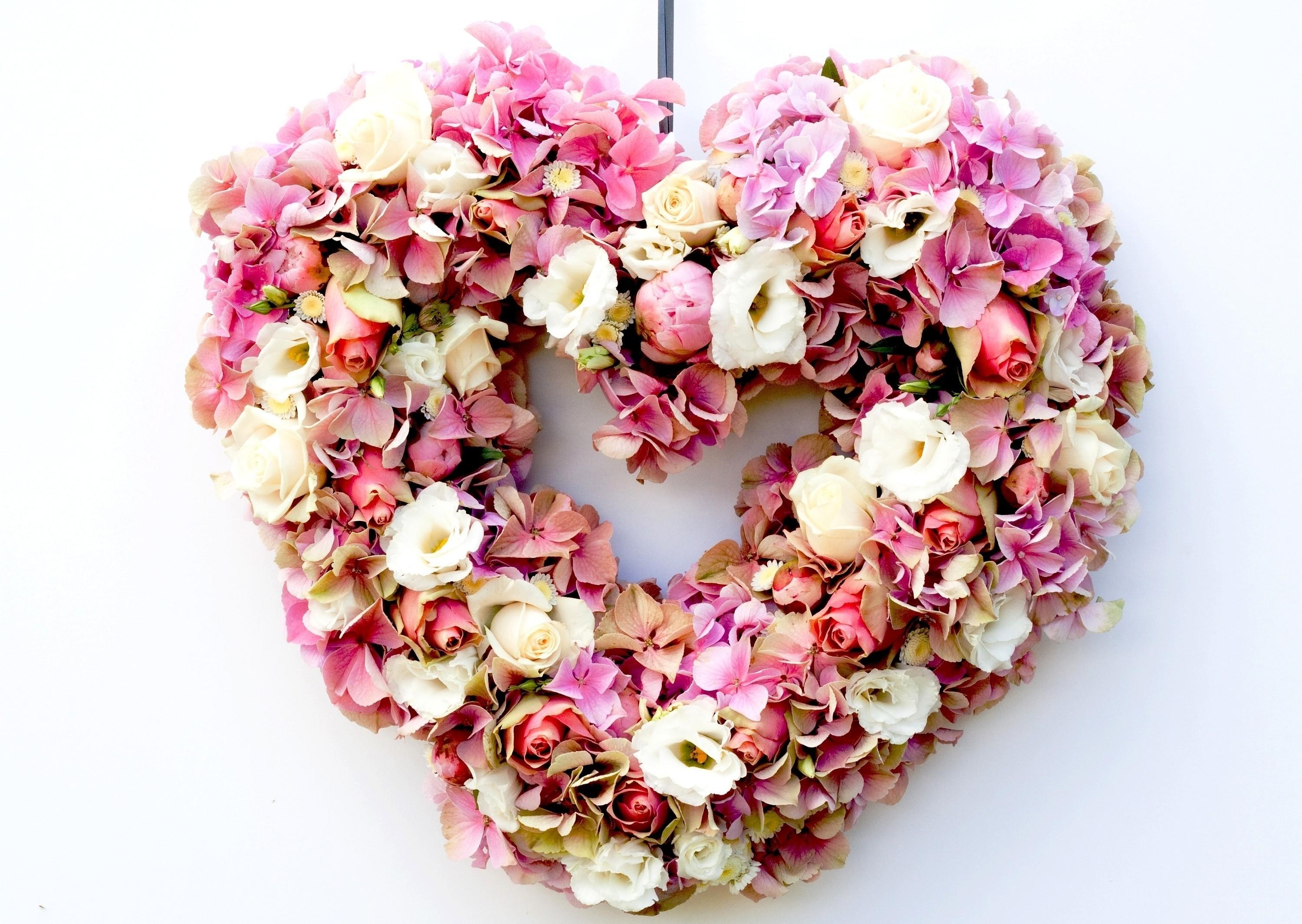 heart-shaped floral wreath