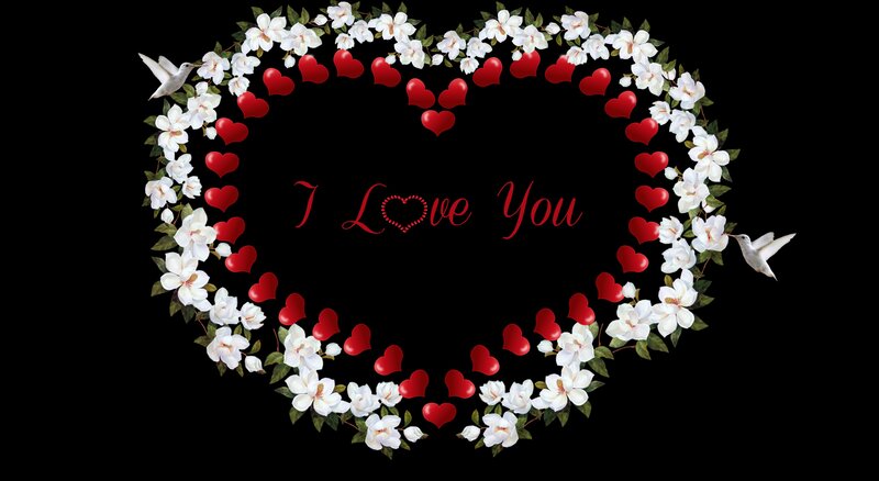 Heart-shaped Floral Wreath — Black, Romantic