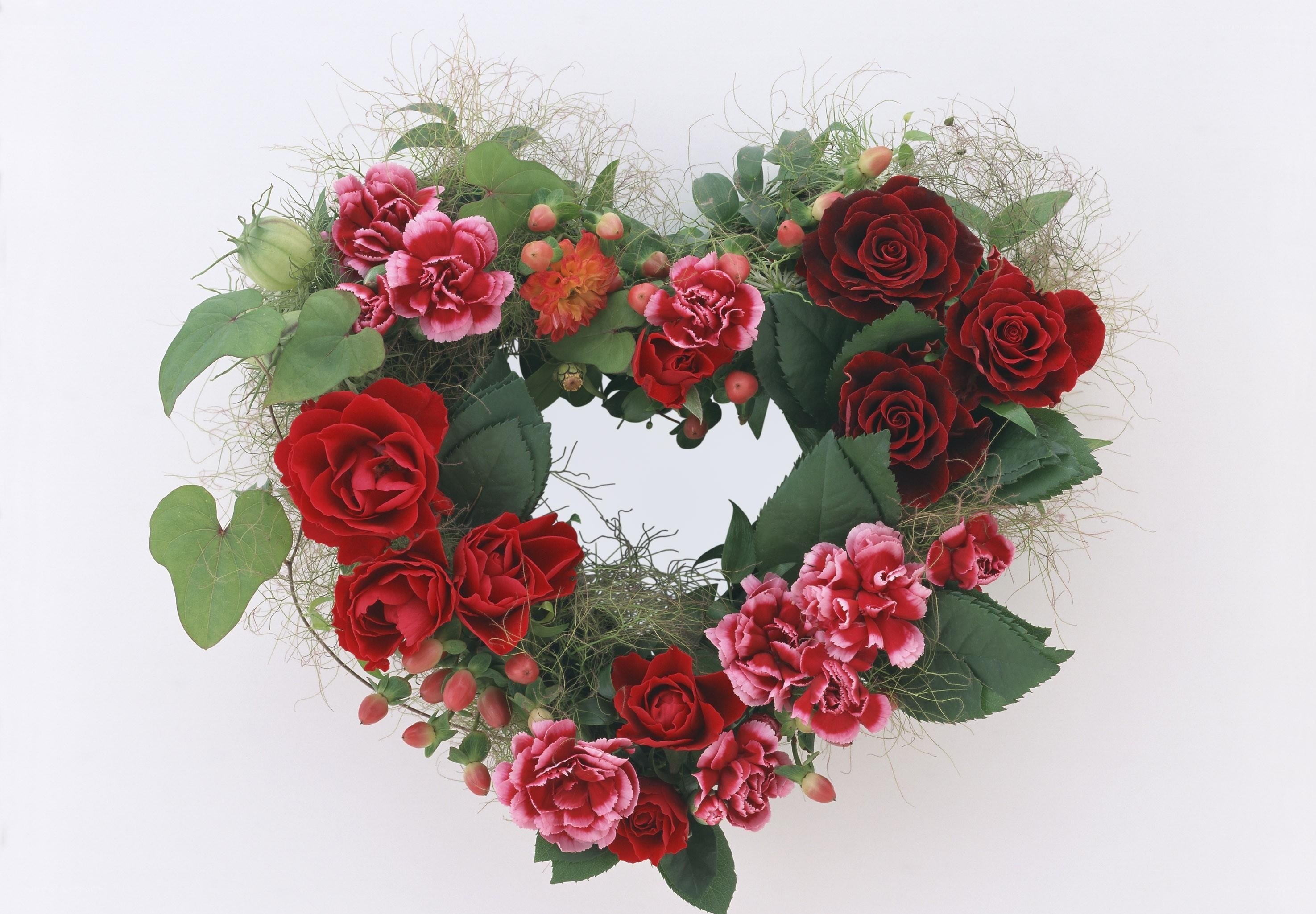 heart-shaped floral wreath