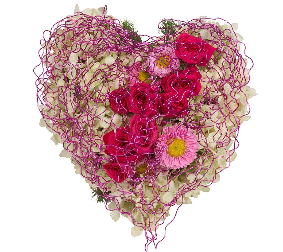 heart-shaped flower arrangement