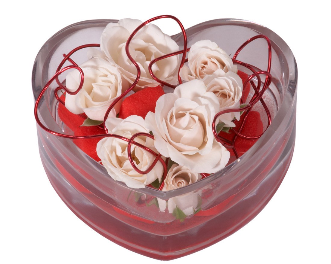 heart-shaped flower arrangement