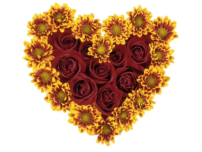 heart-shaped flower arrangement