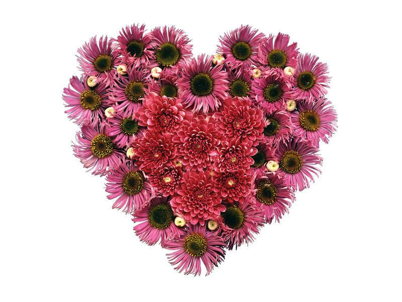 heart-shaped flower arrangement