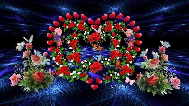 Heart-shaped Flower Arrangement — Blue, Romantic