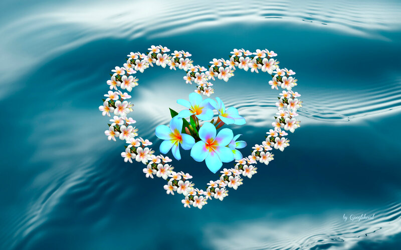 Heart-shaped Flower Arrangement — Blue, Serene