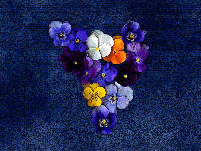 Heart-shaped Flower Arrangement — Blue