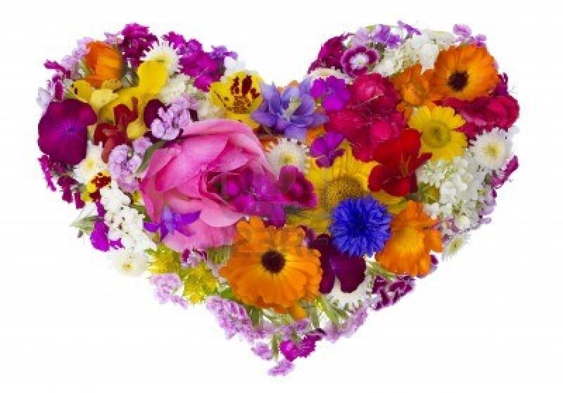 Heart-shaped Flower Arrangement — Pink, Colorful
