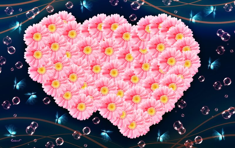 Heart-shaped Flower Arrangement — Pink, Dreamy