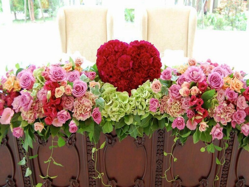 Heart-shaped Flower Arrangement — Red, Festive, Afternoon
