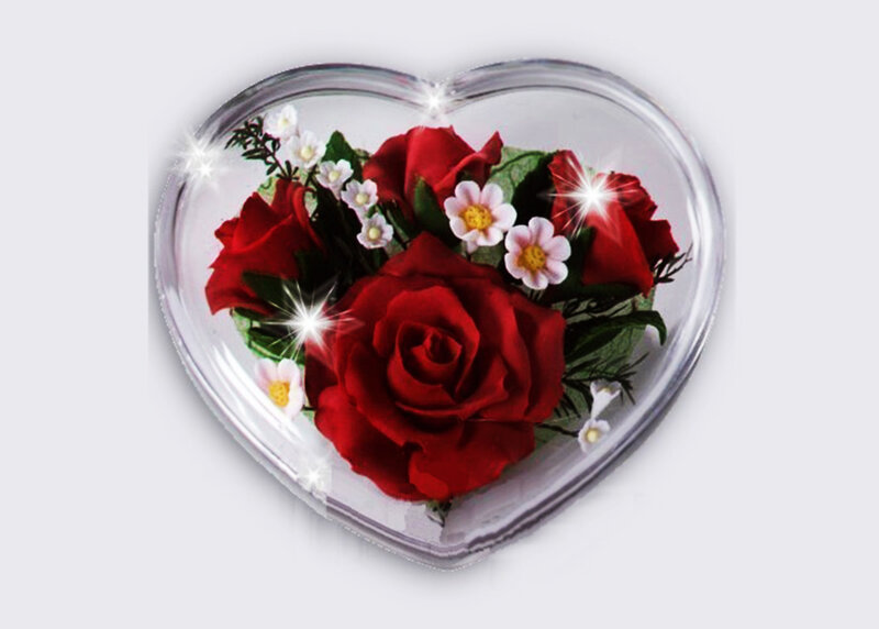 Heart-shaped Flower Arrangement — Red, Romantic