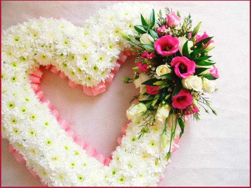 Heart-shaped Flower Arrangement — White, Sentimental, Photograph