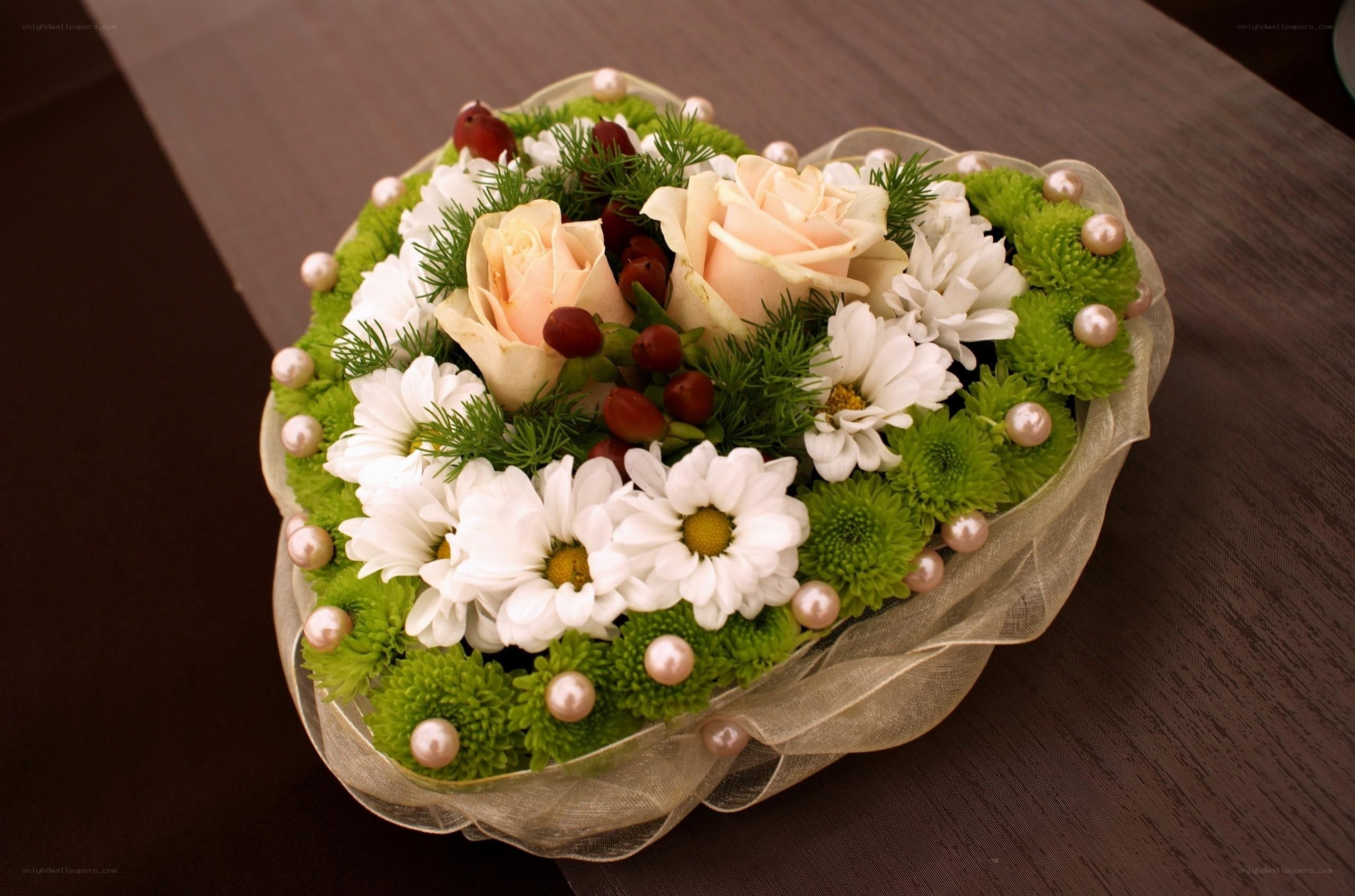 heart-shaped flower arrangement