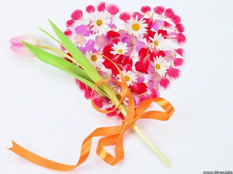 heart-shaped flower bouquet