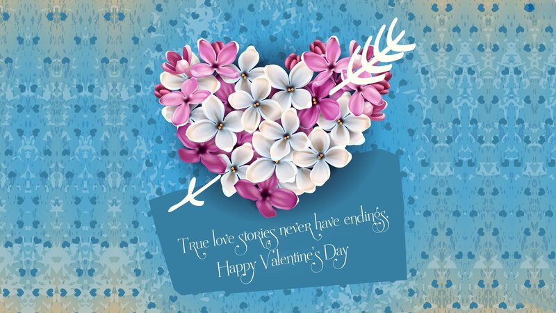 Heart-shaped Flower Bouquet — Blue, Romantic