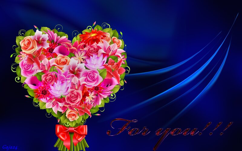 Heart-shaped Flower Bouquet — Blue