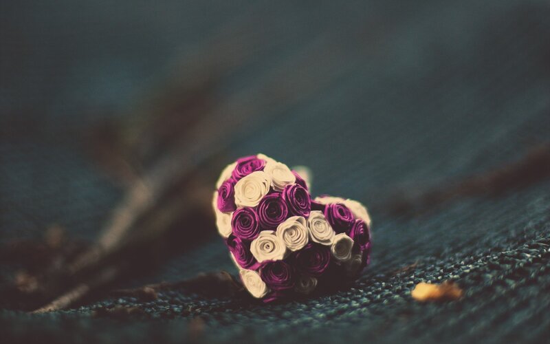 Heart-shaped Flower Bouquet — Purple