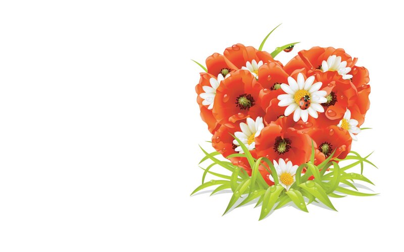 Heart-shaped Flower Bouquet — Red
