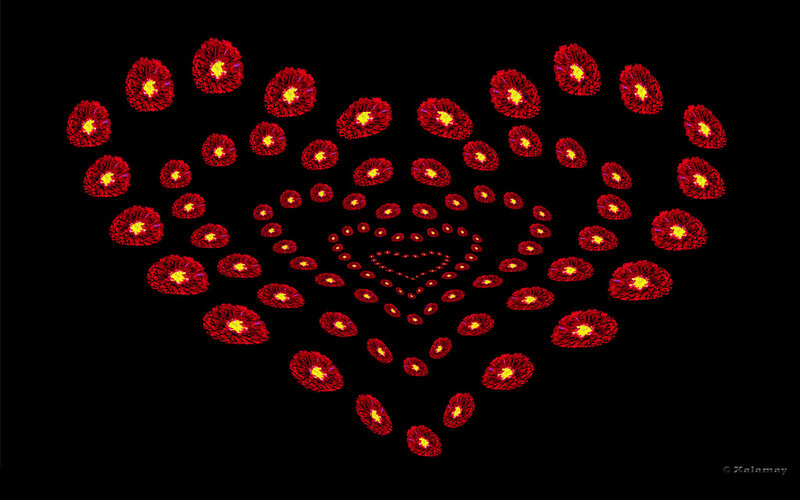 Heart-shaped flower pattern