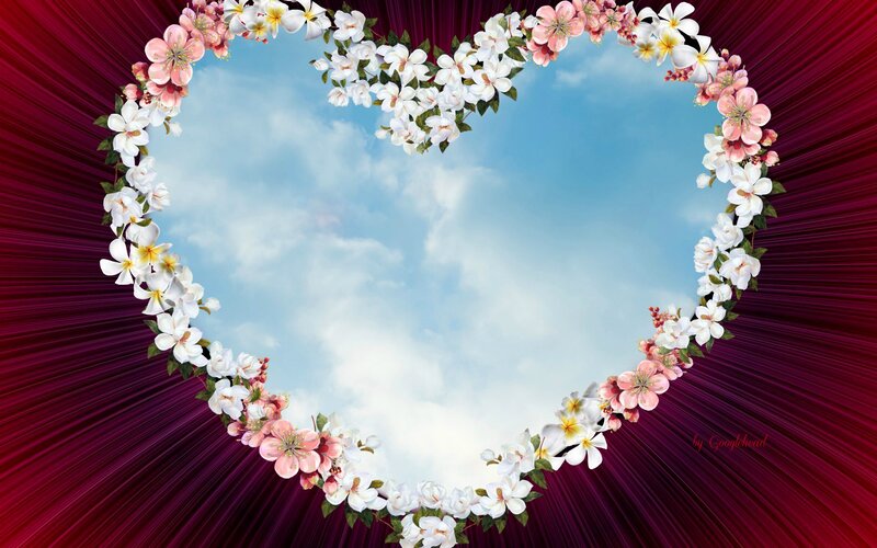 Heart-shaped Flower Wreath — Red, Serene