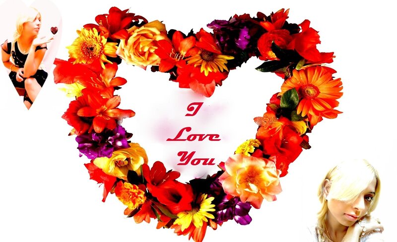 Heart-shaped Flower Wreath — Red