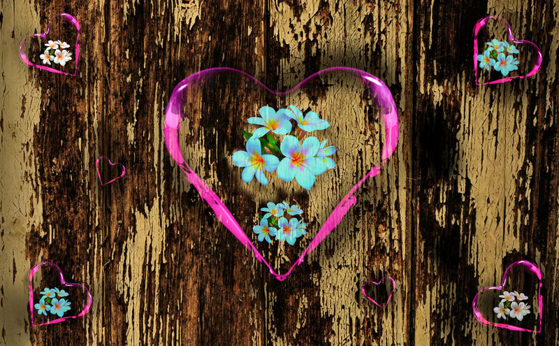 Heart-shaped Flowers — Brown