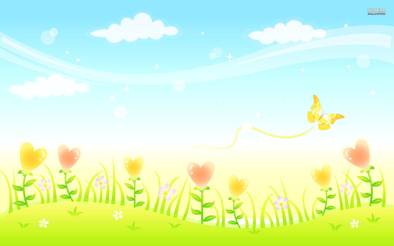 Heart-shaped Flowers in Field — Green