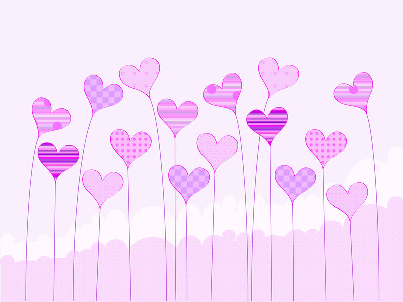 Heart-shaped Flowers — Pink, Playful