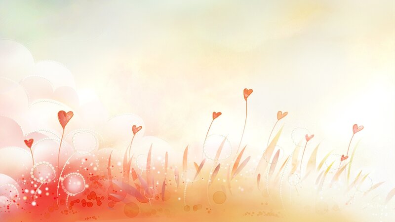 Heart-shaped Flowers — Red, Dreamy