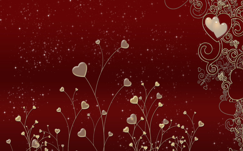 Heart-shaped Flowers — Red