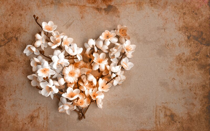 Heart-shaped Flowers — White