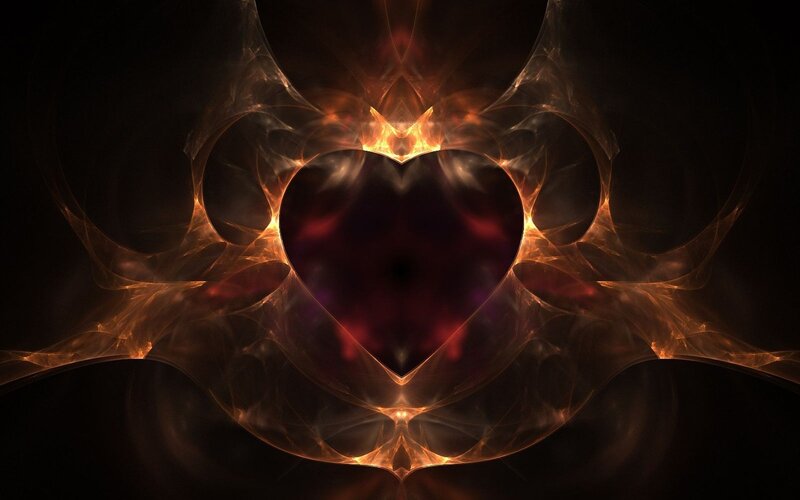 Heart-shaped Fractal Design — Black