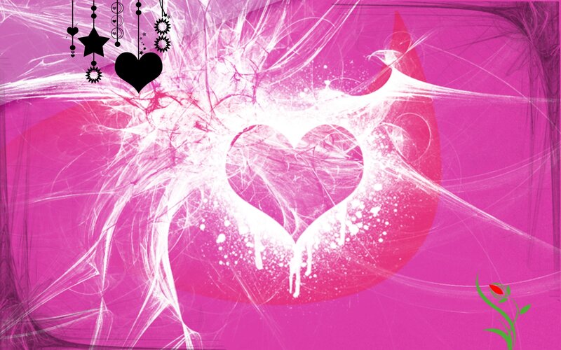 Heart-shaped Fractal Design — Pink