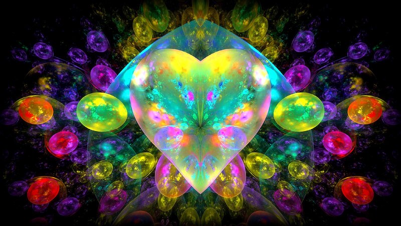 Heart-shaped Fractal Pattern — Green