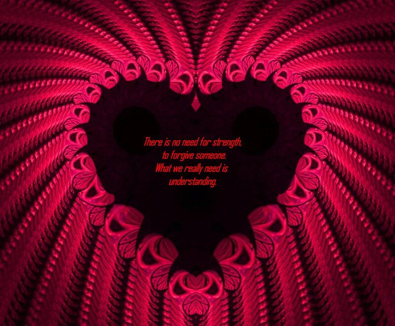 Heart-shaped Fractal Pattern — Red