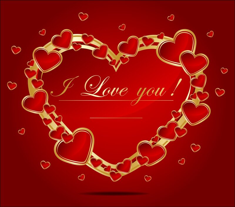 Heart-shaped Frame with Hearts
