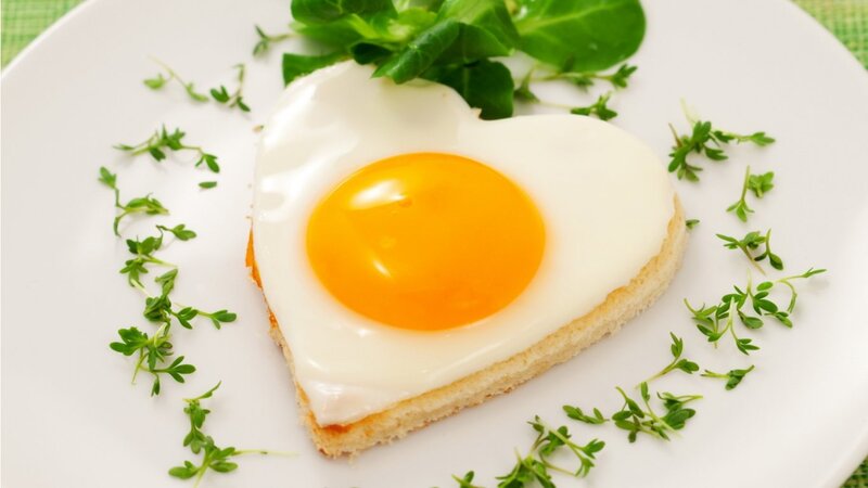 Heart-shaped Fried Egg — White, Calm