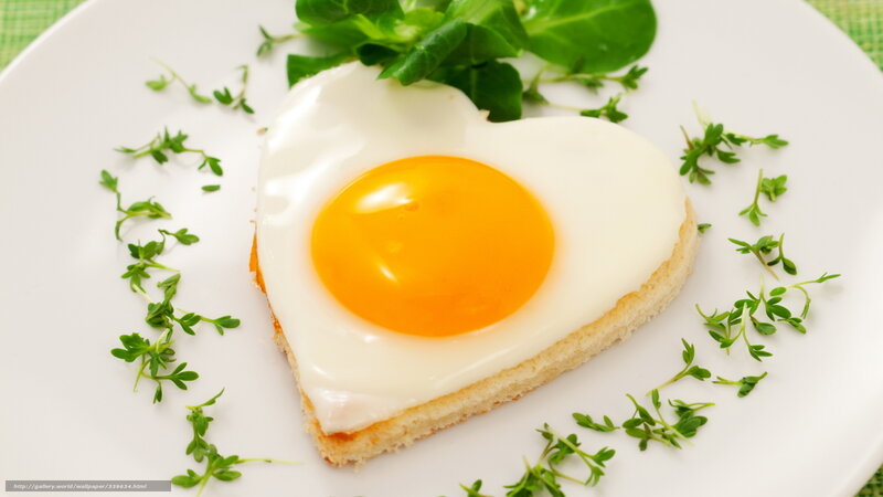 Heart-shaped Fried Egg — White, Simple, Morning
