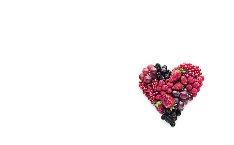 Heart-shaped Fruit Arrangement — Red