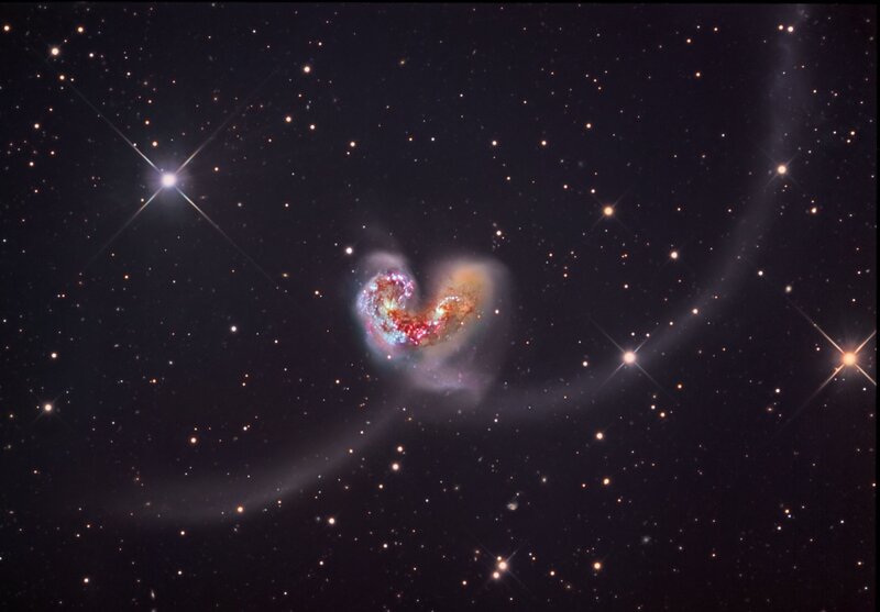 Heart-shaped galaxy in space