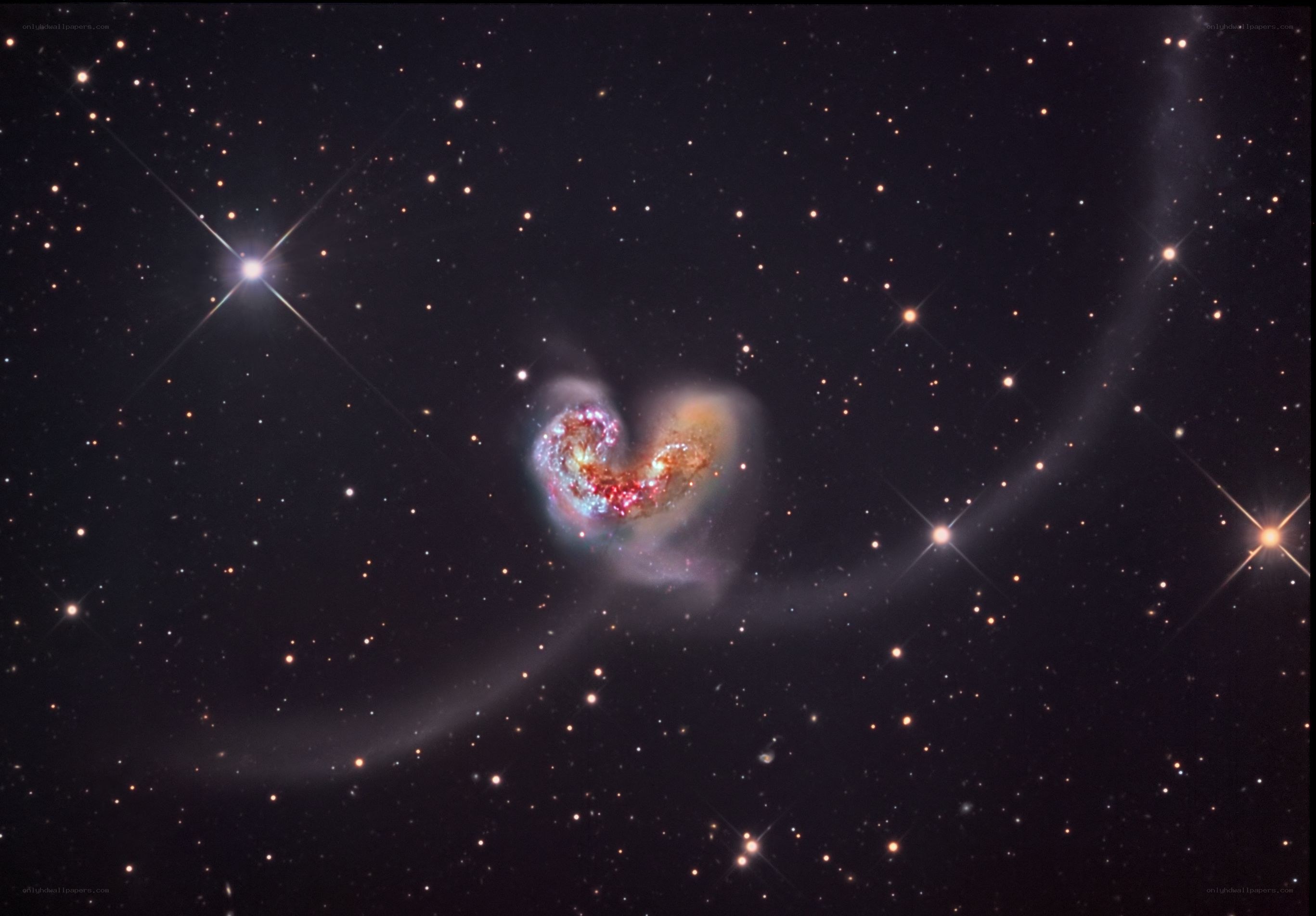 Heart-shaped galaxy in space