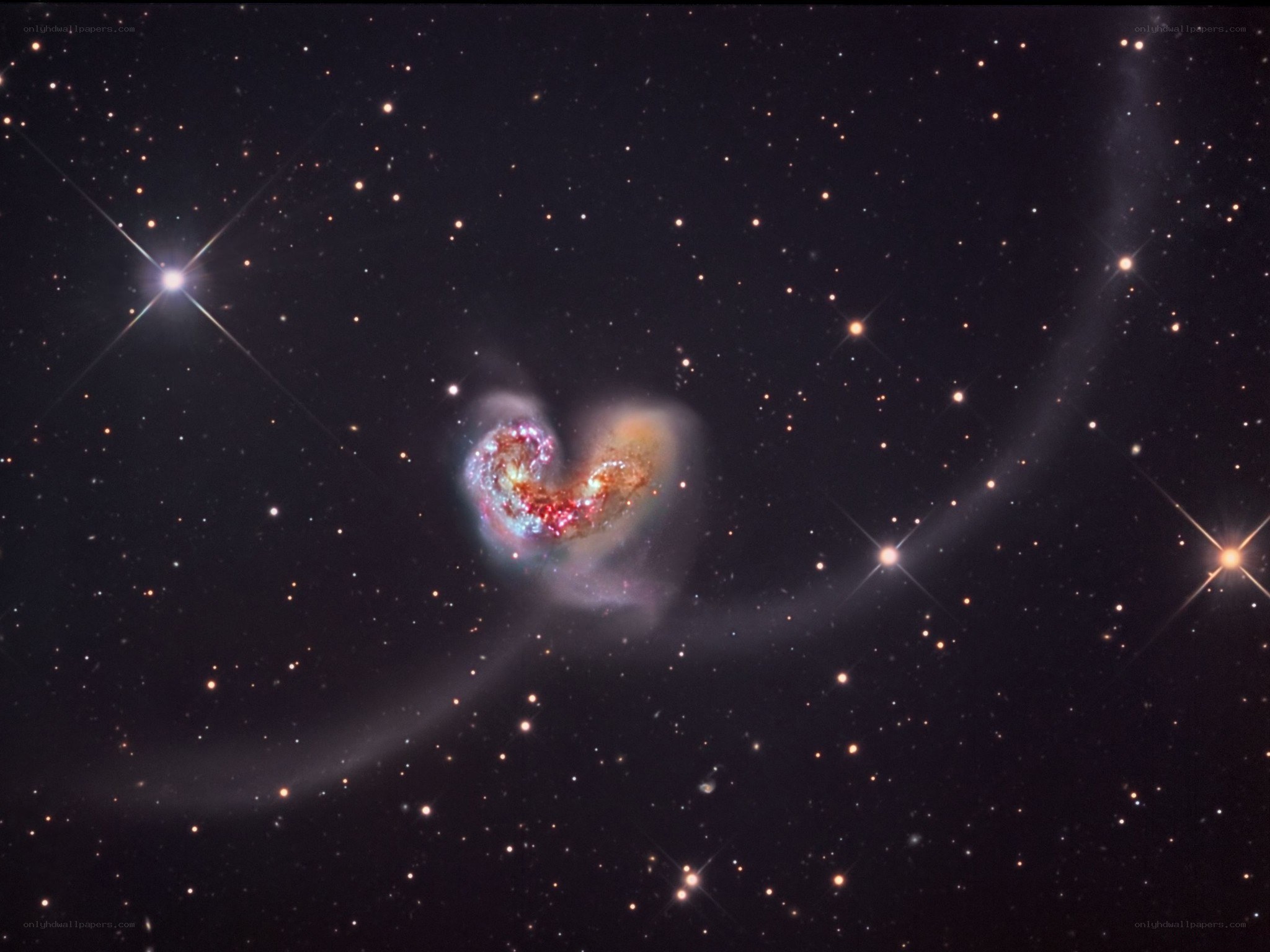 Heart-shaped galaxy in space