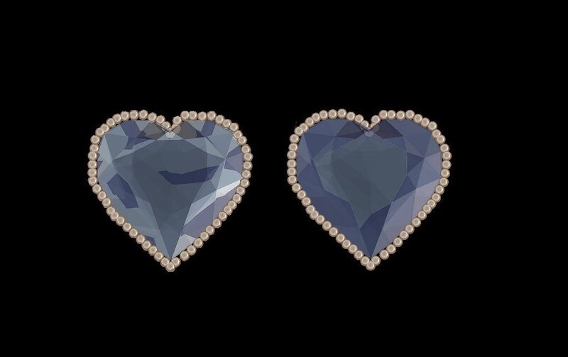heart-shaped gemstone earrings