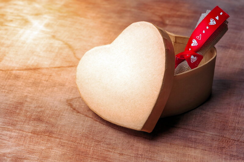 Heart-shaped Gift Box — Brown, Warm, Photograph