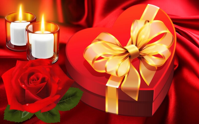 Heart-shaped Gift Box — Red, Romantic, Night
