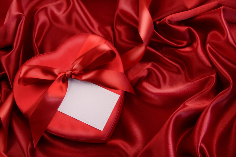 Heart-shaped Gift Box — Red, Romantic, Photograph, Ribbon