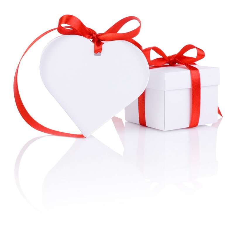 Heart-shaped Gift Box — White, Festive
