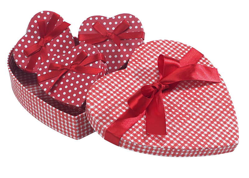 Heart-shaped Gift Boxes — Red, Festive